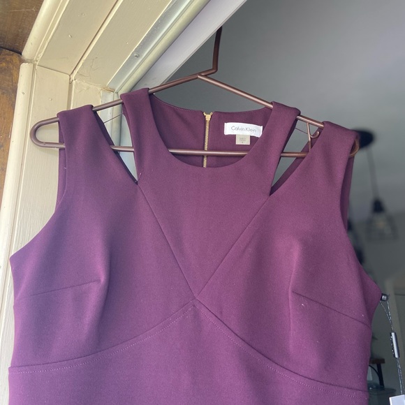 CALVIN KLEIN Deep Purple sleeveless dress Size 8 - Picture 8 of 10
